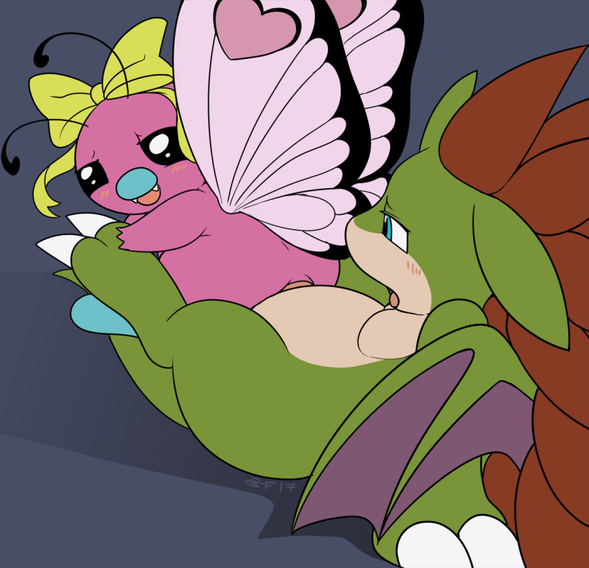 anal anal_penetration butt butterfree buttershe duo female feral genitals hybrid male male/female nintendo penetration penis pok&eacute;mon pok&eacute;mon_(species) sandnite sandslash slimefur video_games