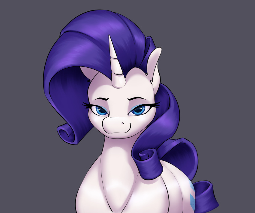 aquaticvibes cutie_mark equid equine female feral friendship_is_magic grey_background half-closed_eyes hi_res horn looking_at_viewer mammal my_little_pony narrowed_eyes rarity_(mlp) simple_background solo unicorn