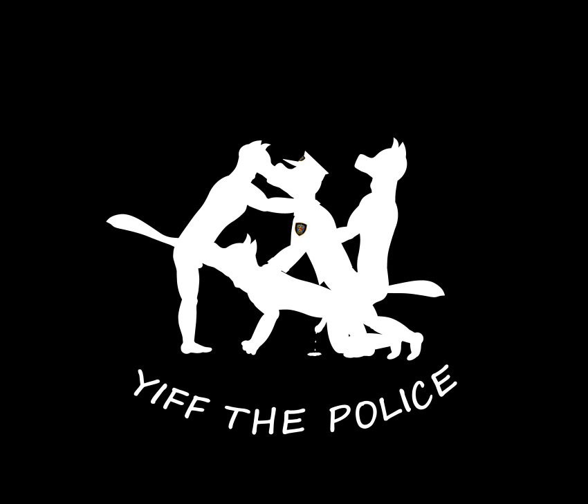 absurd_res anthro bw canid canine fox group hi_res male male/male mammal shadowgraph silhouette yiff_the_police