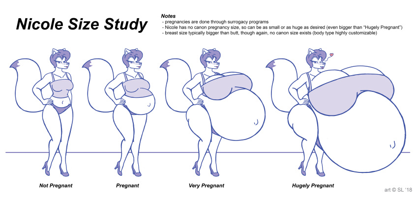 &lt;3 2018 anthro arctic_fox belly big_belly big_breasts big_butt bottomwear breasts butt canid canine clothing digital_media_(artwork) english_text female footwear fox hi_res high_heels huge_breasts hyper hyper_belly hyper_breasts hyper_pregnancy mammal navel nicole_(satsumalord) one_eye_closed outie_navel pregnant satsumalord shoes sketch solo text thick_thighs topwear wide_hips wink