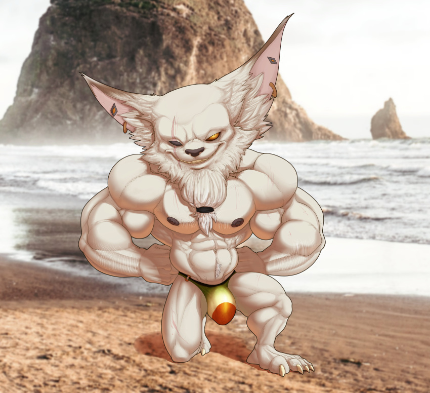 2022 4_fingers 4_toes abs absurd_res anthro beach beard belly big_abs big_brachioradialis big_bulge big_calves big_deltoids big_extensor_carpi big_flexor_carpi big_hamstrings big_muscles big_obliques big_quads big_trapezius big_triceps black_bottomwear black_clothing black_nipples black_nose black_sclera black_speedo black_swimwear blind_eye bottomwear brachioradialis bristol brown_body brown_ears brown_fur bulge cheek_tuft chin_tuft claws clothed clothed_anthro clothed_male clothing clothing_ring colored day deltoids digital_drawing_(artwork) digital_media_(artwork) ear_piercing ear_ring ear_tuft extensor_carpi eye_scar facial_hair facial_scar facial_tuft feet fingers flexing_bicep flexing_flexor_carpi flexor_carpi fluffy_ears front_view full-length_portrait fur gold_(metal) gold_jewelry gold_ring green_bottomwear green_clothing green_speedo green_swimwear grin half-closed_eyes hamstrings hands_on_hips happy hi_res huge_biceps huge_brachioradialis huge_deltoids huge_extensor_carpi huge_flexor_carpi huge_muscles huge_trapezius huge_triceps humanoid_feet humanoid_hands hyper_deltoids inner_ear_fluff jewelry kled_(lol) kneeling league_of_legends light long_beard looking_at_viewer looking_forward male male_anthro mammal manly mouth_scar multicolored_body multicolored_bottomwear multicolored_clothing multicolored_ears multicolored_fur multicolored_speedo multicolored_swimwear muscular muscular_anthro muscular_male narrowed_eyes navel nipples obliques old old_anthro old_male open_mouth open_smile orange_bottomwear orange_clothing orange_eyes orange_speedo orange_swimwear outside photo_background piercing pink_inner_ear plantigrade portrait pose pupils quads riot_games sand scar seaside serratus shaded shadow shore skimpy smile speedo speedo_only speedo_ring sunlight swimwear toes topless topless_anthro topless_male trapezius triceps tuft two_tone_body two_tone_ears two_tone_fur video_games water white_arms white_beard white_belly white_body white_chest white_claws white_ears white_face white_feet white_fingers white_fur white_hands white_legs white_pubes white_speedo white_toes yellow_pupils yordle