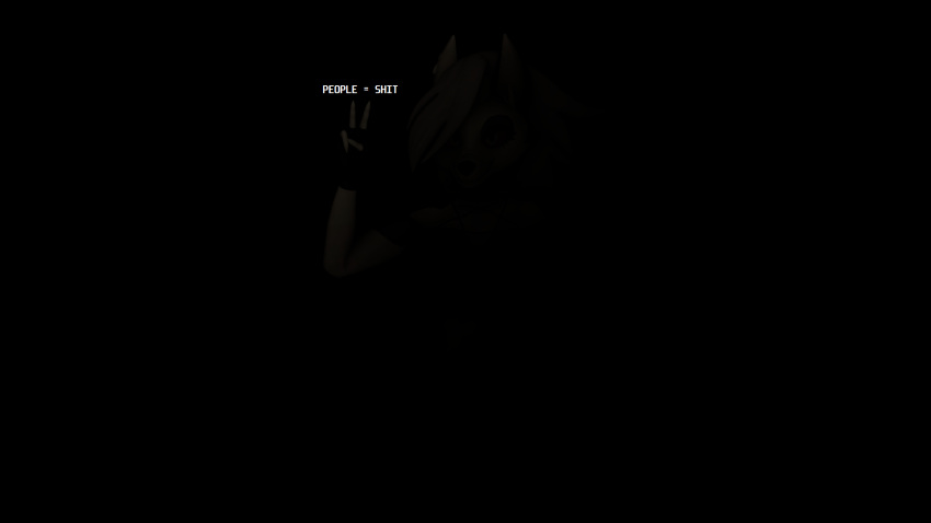 3d_(artwork) anthro black_background canid canid_demon canine canis clothed clothing demon digital_media_(artwork) distant_owl english_text female fur hair hellhound helluva_boss hi_res looking_at_viewer loona_(helluva_boss) mammal profanity simple_background slipknot smile solo text wolf