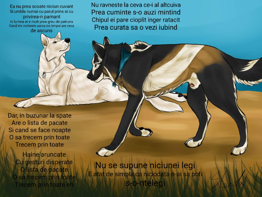 canid canine canis female feral hi_res love male male/female mammal shadeakala wolf