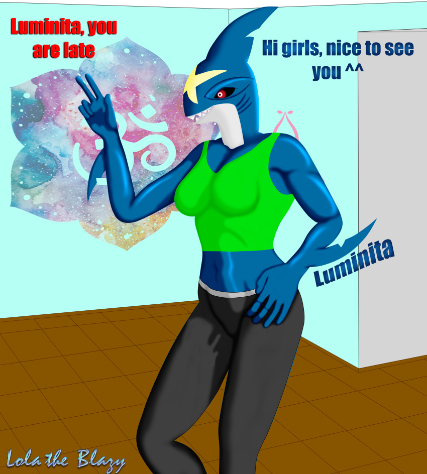 absurd_res andromorph bottomwear clothing female fish hi_res intersex lola_the_blazy male male/female marine nintendo pants pok&eacute;mon pok&eacute;mon_(species) rule34artist_(artist) shark sharpedo solo video_games yoga yoga_pants