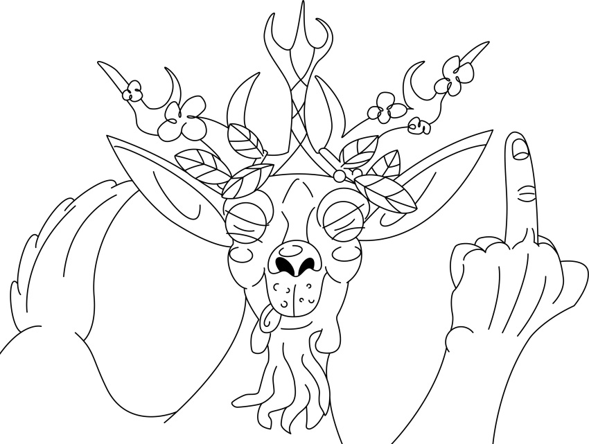2020 absurd_res alpha_channel anthro antlers avian_caruncle baphomet_(deity) beard berry big_nose blush bovid candle caprine caprine_demon crown deity demon dewlap_(anatomy) digital_drawing_(artwork) digital_media_(artwork) facial_hair flared_nostrils flower fluffy fluffy_tail food fruit fur gesture glistening glistening_body glistening_nose goat goat_demon half-closed_eyes hand_in_air hi_res horn humanoid_hands leaf long_ears male mammal markhor_(artist) middle_finger monochrome narrowed_eyes philtrum plant short_tail simple_background solo tongue tongue_out transparent_background wattle whisker_spots white_body white_fur