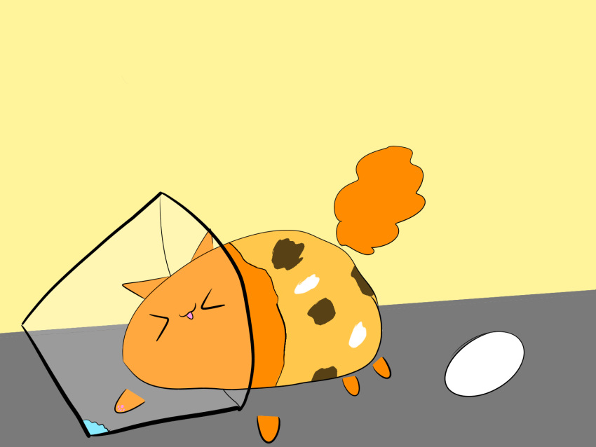 ambiguous_gender bedding blanket blep boopable cat_ear container cup domestic_cat egg felid feline felis fluffy hi_res mammal orange_body smile solo tongue tongue_out tortilla water wob_(wobbyblobby) wobbyblobby