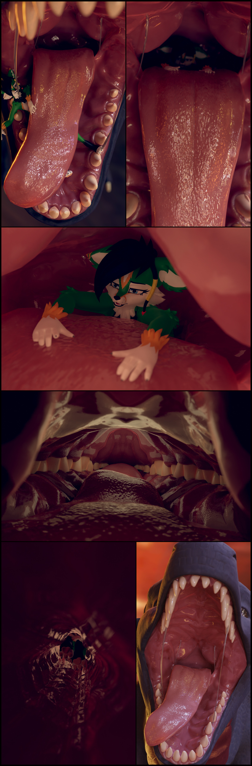 3d_(artwork) absurd_res anthro aze black_border bodily_fluids border bunsen canid canine digital_media_(artwork) dragon duo feral hi_res huge_filesize larger_male macro male male/male mammal mawplay micro misteraze open_mouth oral_vore saliva scalie size_difference smaller_male teeth throat tongue tongue_out vore western_dragon