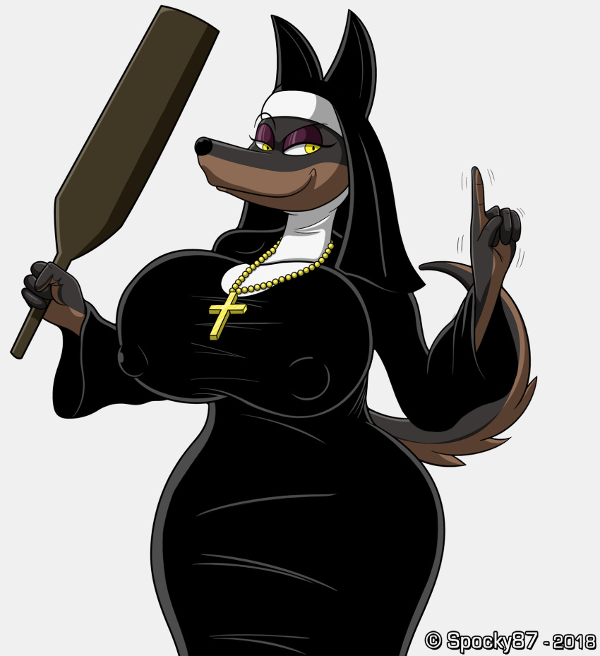 anthro breasts canid canine canis clothing dobermann domestic_dog female hi_res jewelry laverne_(sssonic2) mammal necklace pinscher solo spocky87