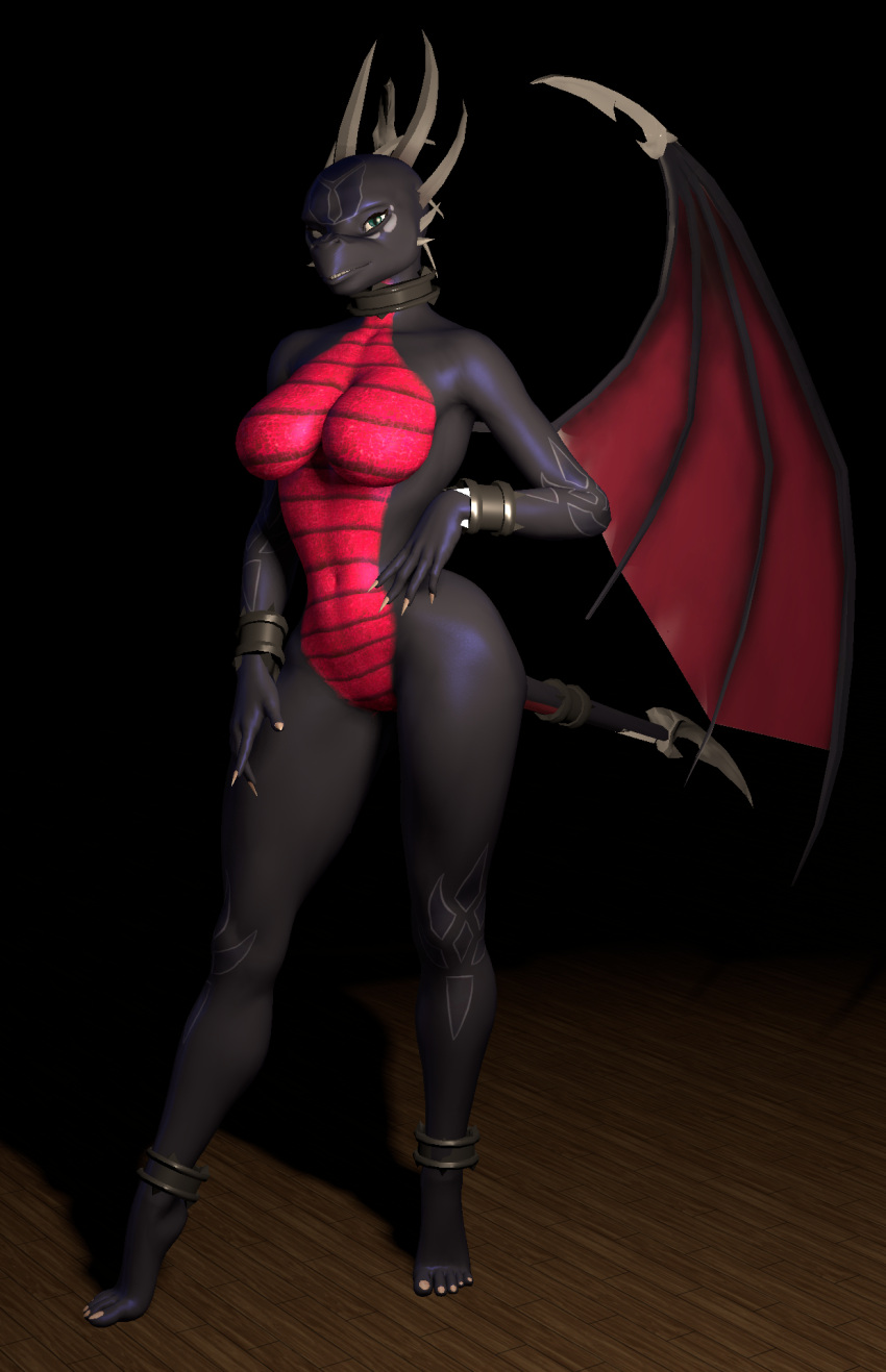 3d_(artwork) activision anthro breasts cynder digital_media_(artwork) dragon female hi_res horn legend_of_spyro looking_at_viewer reptile scalie sivelandbits solo spyro_the_dragon tagme video_games virt-a-mate wings