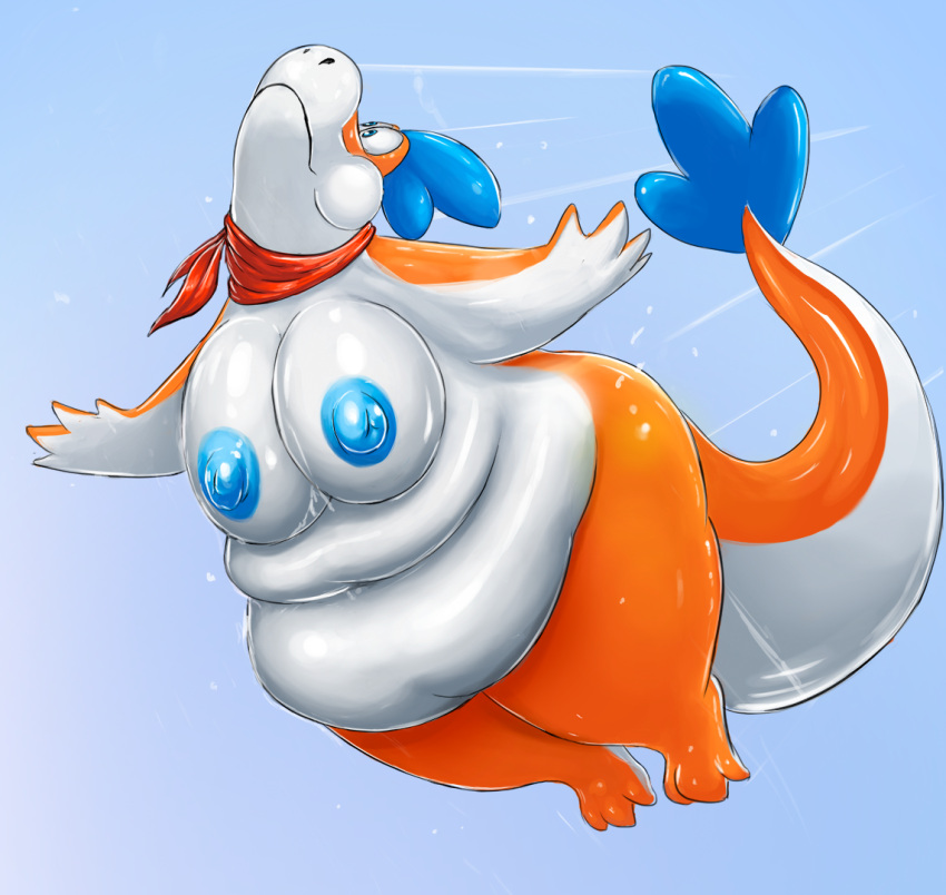 2016 anthro belly big_belly big_breasts breasts dinosaur falling female marine mario_bros mostly_nude motion_lines nintendo nude obese obese_anthro obese_female overweight overweight_anthro overweight_female plessie puffed_cheeks raised_tail reptile scalie scarf scarf_only shenzel solo spread_arms super_mario_3d_world thick_thighs video_games wet wide_eyed wide_hips