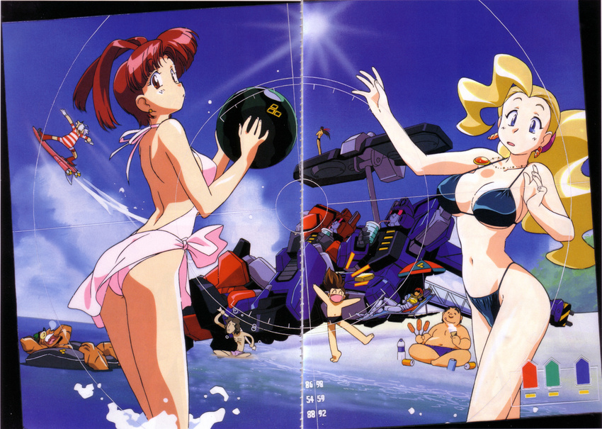 bikini gap kimura_takahiro swan_white swimsuits utsugi_mikoto yuusha_ou_gaogaigar