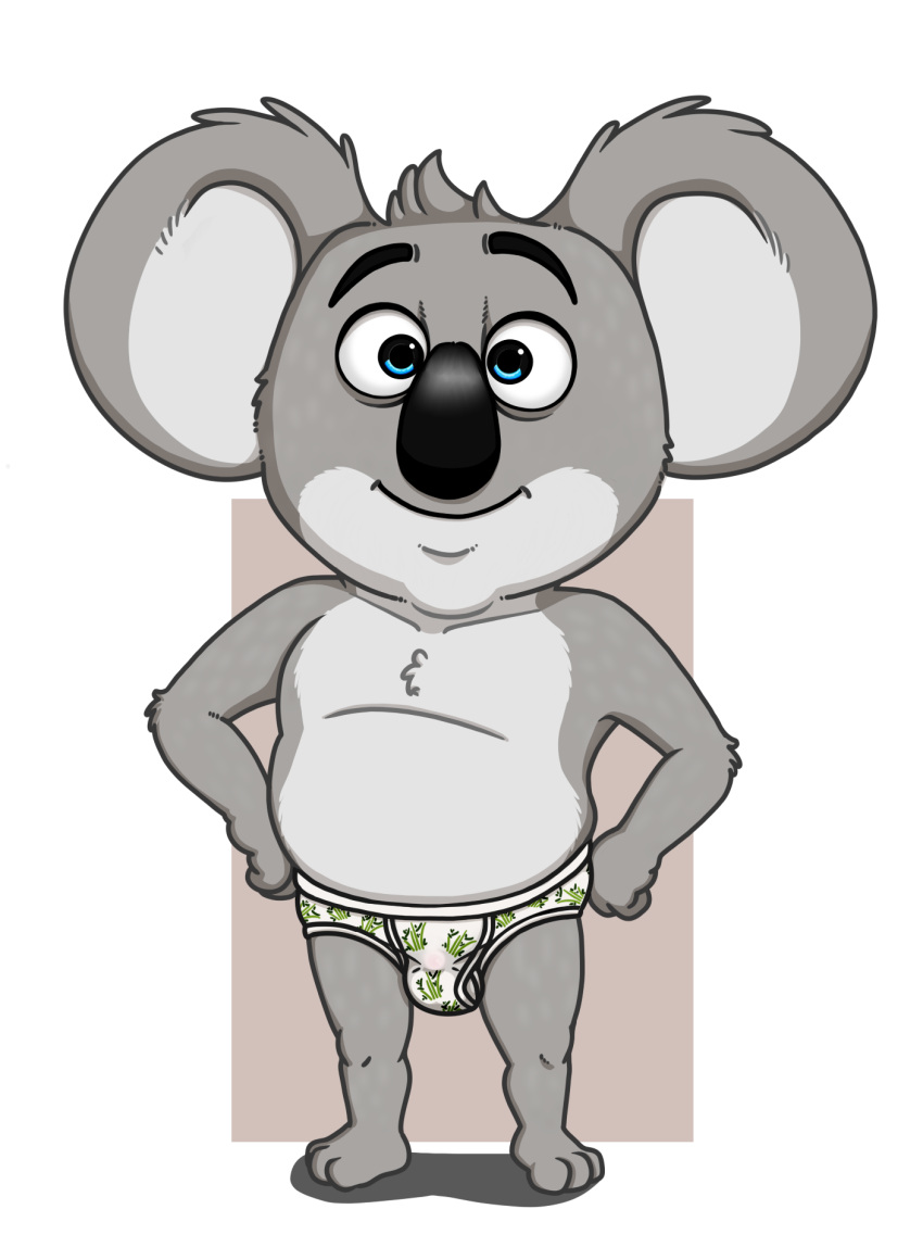 bulge buster_moon clothed clothing hi_res illumination_entertainment koala looking_at_viewer male mammal marsupial neenya sing_(movie) solo underwear underwear_only vombatiform