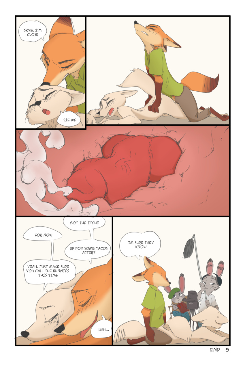 after_sex anthro anthro_on_anthro anthro_penetrated anthro_penetrating anthro_penetrating_anthro arctic_fox bodily_fluids bottomwear canid canine clothing color_edit colored comic cum cum_inside dialogue digital_media_(artwork) disney edit english_text female female_penetrated fox genital_fluids group hi_res internal ittybittykittytittys jack_savage judy_hopps lagomorph leporid male male/female male_penetrating male_penetrating_female mammal nick_wilde pants penetration rabbit red_fox sex shirt skye_(zootopia) speech_bubble text topwear zootopia