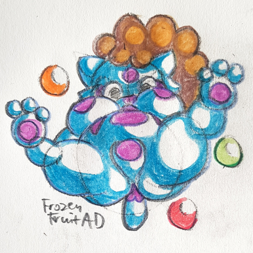 3_toes ambiguous_gender animate_inanimate anthro balloon_animal canid canine clown feet ff111nsfw frozenfruitad hi_res inflatable juggling living_inflatable mammal null null_bulge periwinkle_(frozenfruitad) toes traditional_media_(artwork)