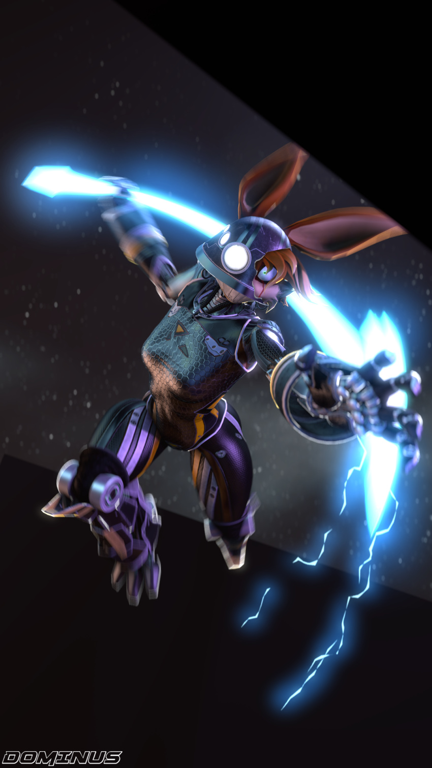 3d_(artwork) angry_eyes anthro digital_media_(artwork) dominussfm female glowing glowing_eyes hammer hi_res holly_zanzibar lagomorph leporid mammal rabbit reaching_towards_viewer solo source_filmmaker swinging tools