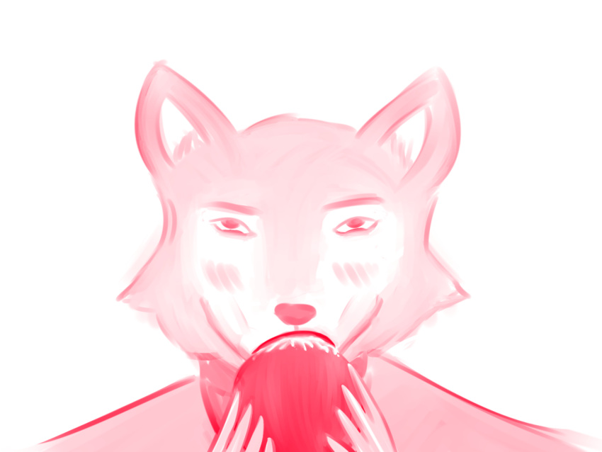 2015 ambiguous_gender anthro blush bodily_fluids canid canine canis clothing cum digital_media_(artwork) duo eyes_closed fellatio genital_fluids jam_(artist) knot looking_up male mammal oral penile religious_clothing reverend_wolf_(jam) sex simple_background wolf