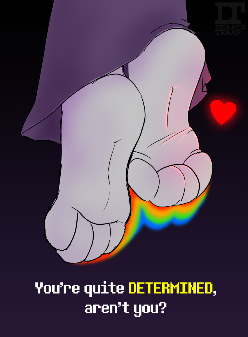 &lt;3 2021 absurd_res anthro asriel_dreemurr_(god_form) boss_monster bovid caprine deaathtraap feet foot_focus foot_shot fur goat hi_res male mammal soles solo toe_scrunch undertale undertale_(series) video_games white_body white_fur