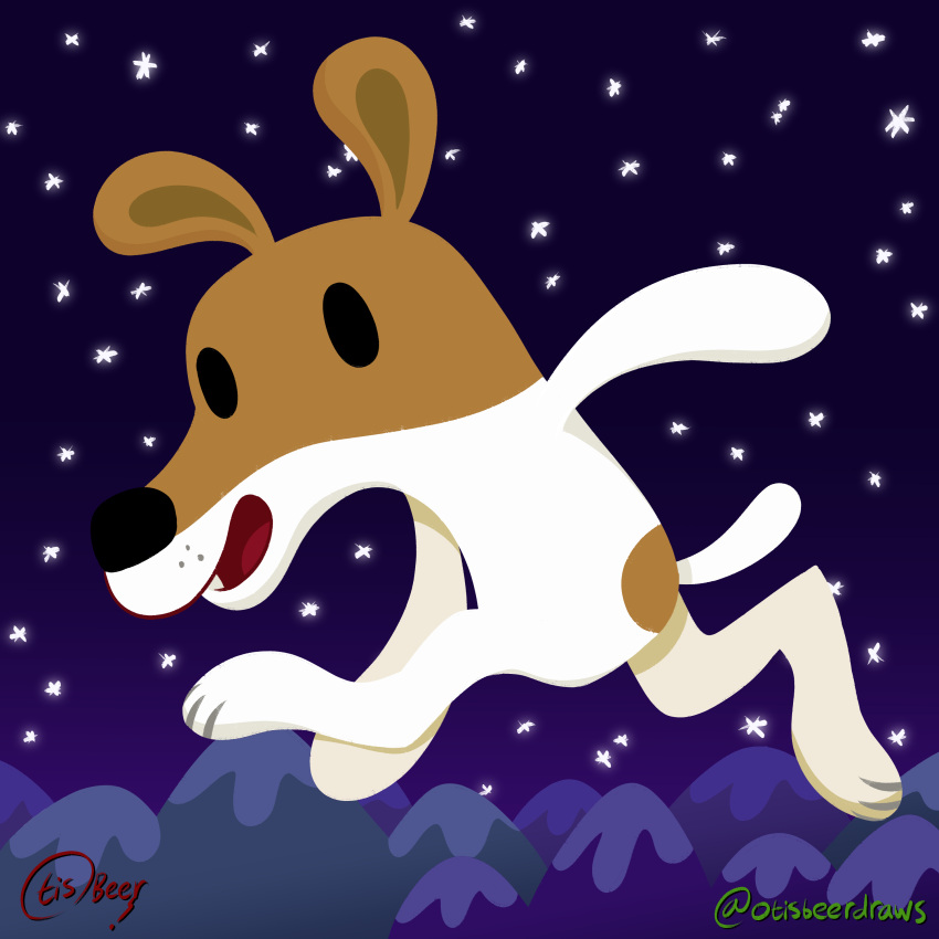 2023 absurd_res anthro artist_name black_nose canid canine canis christmas digital_drawing_(artwork) digital_media_(artwork) domestic_dog dot_eyes female hi_res holidays hunting_dog jack_russell_terrier looking_at_viewer mammal mountain olive_(olive_the_other_reindeer) olive_the_other_reindeer open_mouth otisbeerdraws signature snow snowing snowing_outside solo sonic_adventure_pose terrier