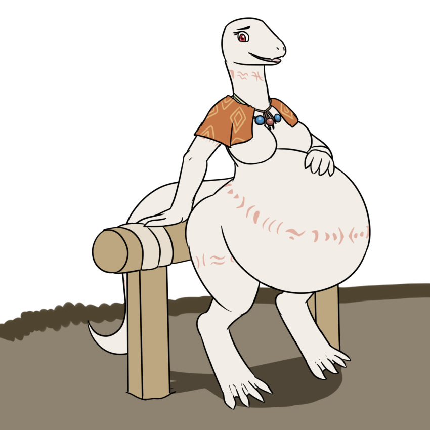 1:1 2018 4_toes albino anthro arm_markings bead_necklace belly belly_markings big_belly big_breasts big_tail biped breasts cape cape_only capelet clothing crusch_lulu cute_fangs derrysome digitigrade eyelashes featureless_breasts feet female flat_colors hi_res hitching_post hyper hyper_belly hyper_pregnancy jewelry leg_markings lizard lizardman_(overlord) long_neck long_tail looking_at_viewer markings membrane_(anatomy) mostly_nude neck_markings necklace non-mammal_breasts open_mouth open_smile orange_cape overlord_(series) pattern_cape pink_markings pregnant pregnant_female pupils red_eyes reptile scalie shadow simple_background slit_pupils smile smiling_at_viewer snout solo thick_tail thigh_markings toes tribal tribal_markings webbed_feet white_background white_body