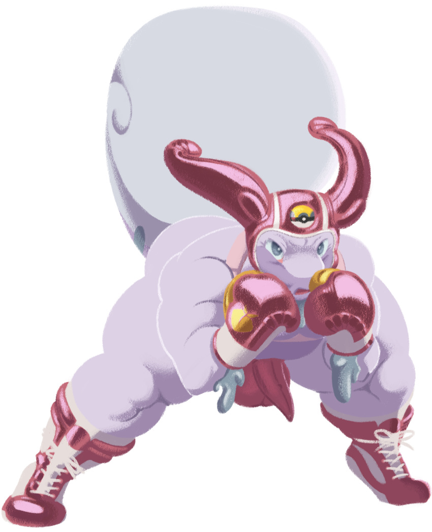 anthro ballboxing balls_outline boxing boxing_gloves clothed clothing cock_sheath crouching dcheese digital_media_(artwork) erection erection_under_clothing generation_6_pokemon genital_outline goodra handwear hi_res hisuian_form hisuian_goodra leather_headgear male mature_male nintendo penis_clothing pokemon pokemon_(species) regional_form_(pokemon) solo sport thick_thighs thong underwear