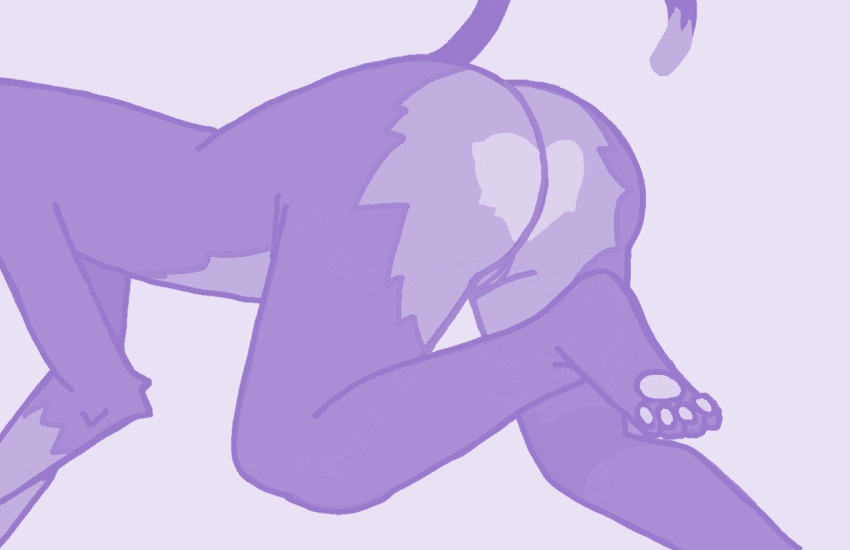 &lt;3 all_fours anthro belly bunnyfanclub butt cutie_mark faceless feet female fur genitals girly hasbro my_little_pony nude nude_anthro pawpads paws purple_body pussy shaded simple_background simple_coloring simple_shading solo tail