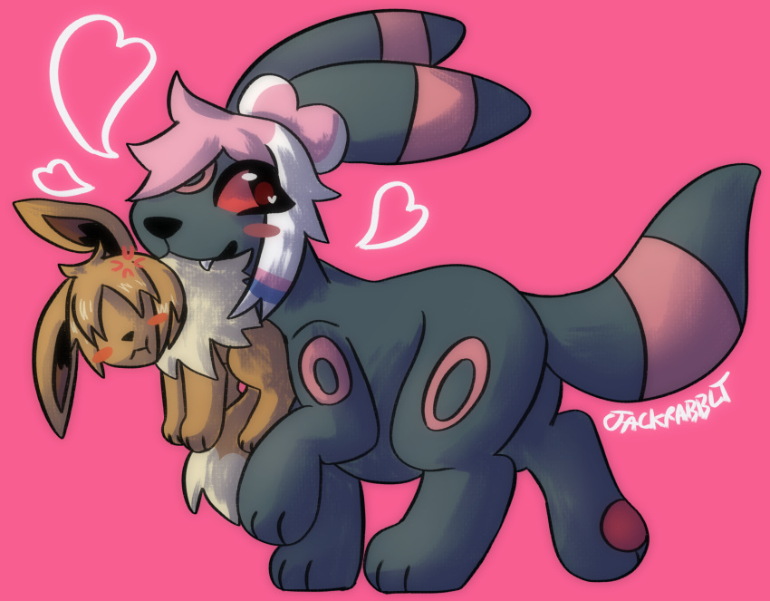 &lt;3 2024 alternate_color ambiguous_gender blush blush_stickers cross-popping_vein digital_drawing_(artwork) digital_media_(artwork) donut_(jackrabbit) duo eevee eeveelution female female/ambiguous feral feral_with_hair frustrated generation_1_pokemon generation_2_pokemon glistening glistening_eyes hair hair_over_eyes happy hi_res jackrabbit_(artist) larger_female light lighting male munchkin_(jackrabbit) nintendo overweight overweight_female overweight_feral paws pink_background pokemon pokemon_(species) romantic romantic_couple shaded simple_background simplified_pawpads size_difference smaller_ambiguous smile sylveon_costume trans_(lore) trans_man_(lore) trans_woman_(lore) umbreon walking