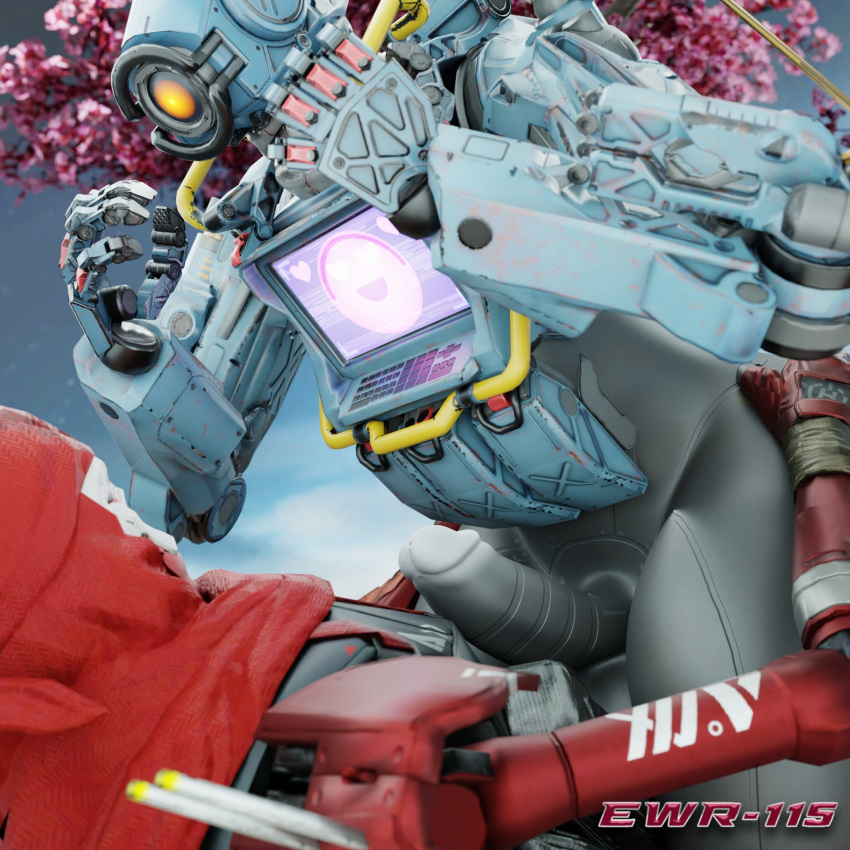 apex_legends duo erection ewr_115 genitals hand_on_butt hi_res machine male male/male on_lap pathfinder_(apex_legends) penis revenant_(apex_legends) robot simulacrum sitting_on_lap