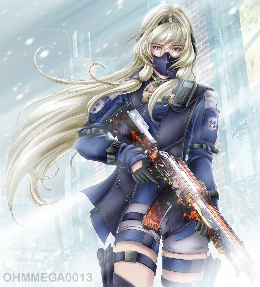 1girl absurdres an-94 an-94_(girls'_frontline) an-94_(girls'_frontline)_(cosplay) aqua_eyes artist_name artist_request assault_rifle blue_eyes call_of_duty call_of_duty:_mobile cosplay girls'_frontline gloves grey_hair gun hairband highres jacket rifle scylla_(call_of_duty:_mobile) tagme weapon