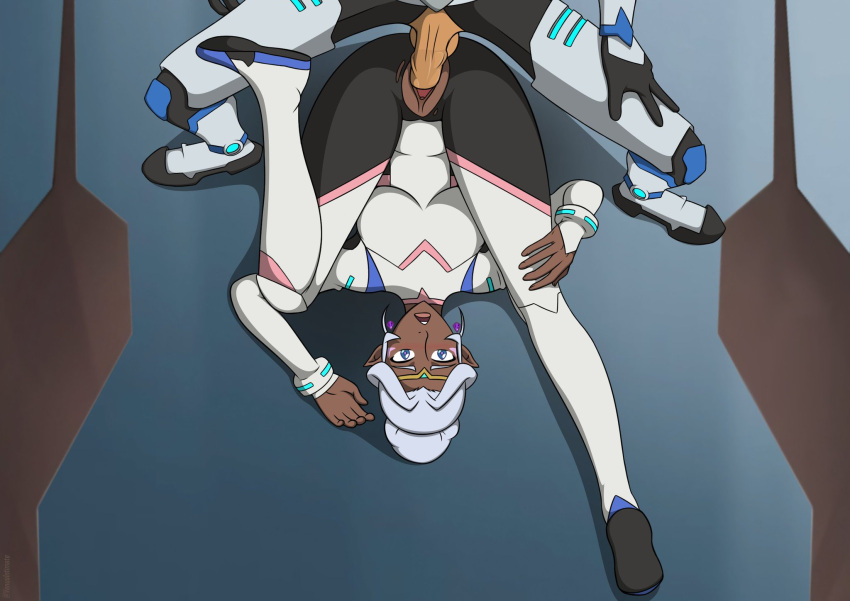 2020 5_fingers altean balls blue_eyes breasts crown dark_body dark_skin duo ear_piercing elf english_text eyebrows facial_markings female female_penetrated fingers genitals gold_tiara hair head_markings headgear hi_res high-angle_view human humanoid humanoid_pointy_ears interspecies lance_(voltron) male male/female male_penetrating male_penetrating_female mammal markings netflix penetration penile penis piercing princess_allura pussy sex ship signature spacecraft spacesuit text tiara vaginal vaginal_penetration vehicle vein veiny_penis venusintimate voltron voltron_legendary_defender watercraft white_eyebrows white_hair