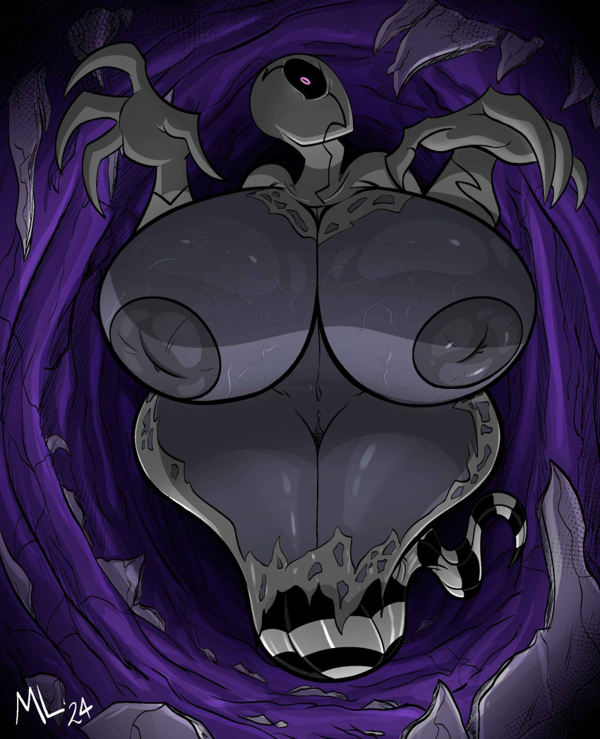 1_eye 2024 alien ameizinglewds areola ben_10 big_breasts breasts cartoon_network claws ectonurite female genitals ghost ghostfreak grey_body hi_res huge_breasts inverted_nipples nipples not_furry pussy solo spirit tentacles vein veiny_breasts wide_hips