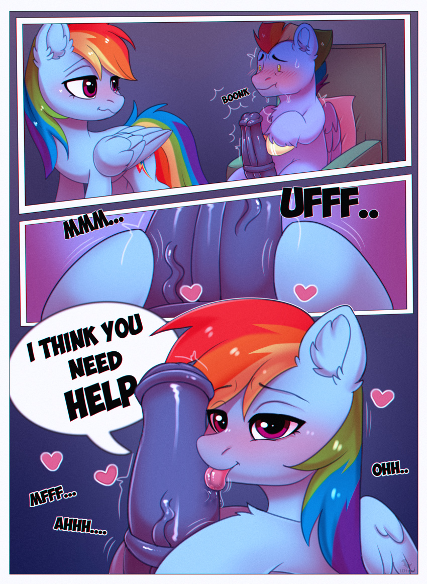 &lt;3 animal_genitalia animal_penis blush bow_hothoof_(mlp) comic daughter dialogue dinoalpaka equid equine equine_penis erection father father_and_child father_and_daughter female feral friendship_is_magic genitals hasbro hi_res incest_(lore) licking male male/female mammal my_little_pony oral parent parent_and_child pegasus penile penis penis_lick rainbow_dash_(mlp) sex tongue tongue_out vein veiny_penis wings