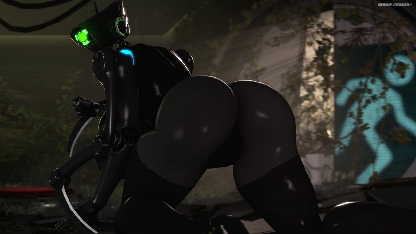 2021 3d_(artwork) absurd_res all_fours android artist_name big_butt black_body black_skin butt darkflash23 detailed_background digital_media_(artwork) female fingers haydee_(game) hi_res huge_butt humanoid inside looking_back machine not_furry rear_view robot robot_humanoid solo source_filmmaker thick_thighs video_games wide_hips
