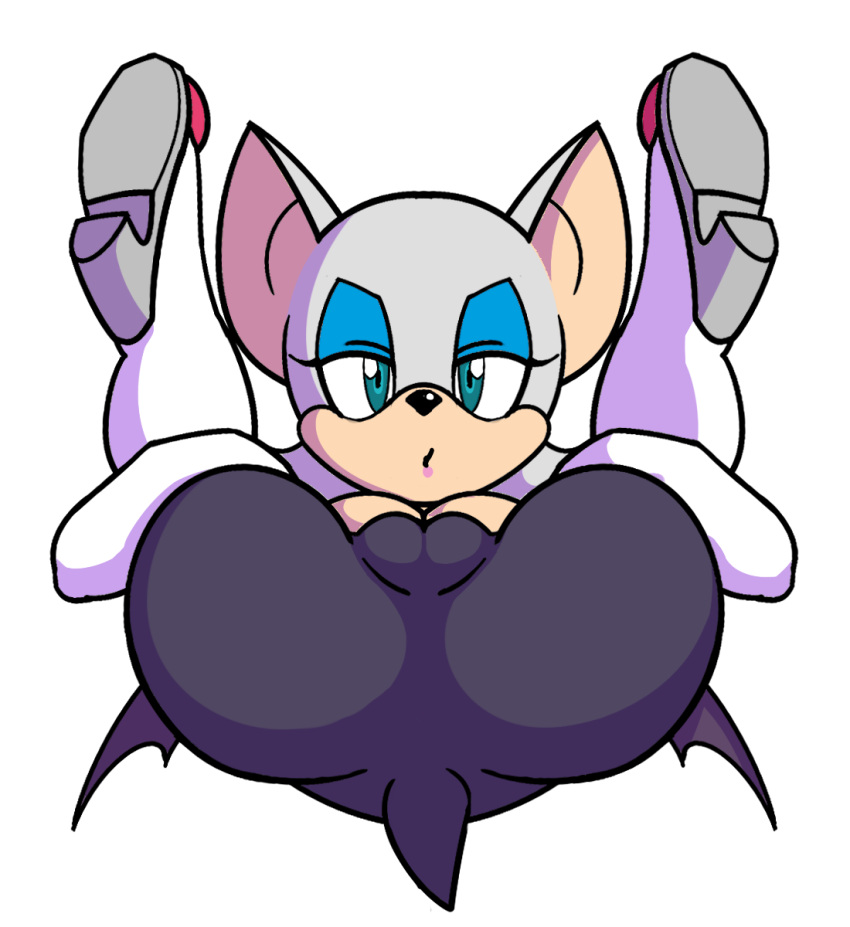 2015 anthro butt camel_toe chiropteran clothed clothing digital_media_(artwork) female genital_outline hi_res legs_up looking_at_viewer mammal pussy_outline rouge_the_bat sega simple_background solo sonic_the_hedgehog_(series) watatanza white_background