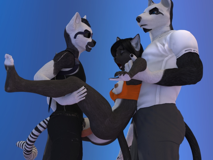 3d_(artwork) 9 anthro breasts canid canine canis digital_media_(artwork) dirk domestic_cat domestic_dog erection felid feline felis female genitals grant group jess_(disambiguation) lemur male male/female mammal narr8 penis primate sex strepsirrhine subject thestuntshooter