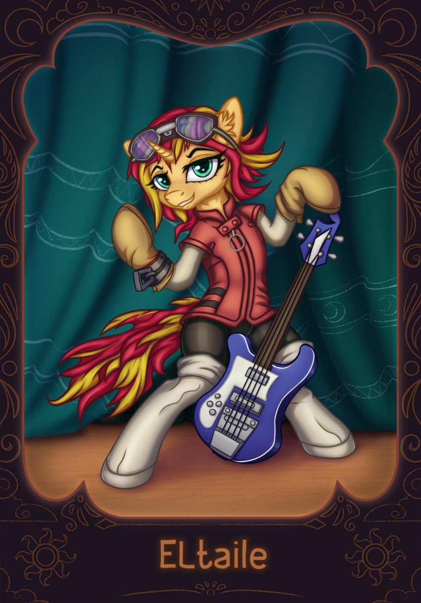 absurd_res biped bracelet clothing cosplay costume eltaile equestria_girls equid equine eyewear female fooly_cooly goggles guitar haruhara_haruko hasbro hi_res horn horse jewelry mammal musical_instrument my_little_pony plucked_string_instrument pony safe_(disambiguation) semi-anthro solo string_instrument sunset_cosplay_flashmob sunset_shimmer_(eg) sunsetcosplayflashmob unicorn