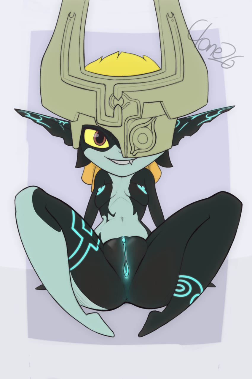 absurd_res arm_support armor blue_body blue_nipples blue_pussy blue_skin clone26 cute_fangs female genitals hair headgear helmet hi_res humanoid humanoid_pointy_ears imp legs_up looking_at_viewer midna navel nintendo nipples orange_hair presenting presenting_pussy pussy sitting smile solo spread_legs spreading the_legend_of_zelda twilight_princess video_games