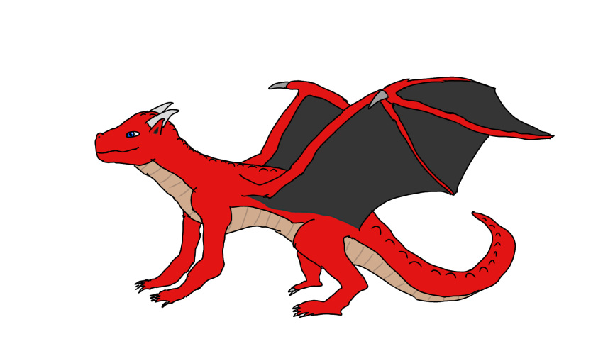 2026 black_wings blue_eyes digital_drawing_(artwork) digital_media_(artwork) dragon european_mythology feral feral_dragon full-length_portrait hi_res male mythological_creature mythological_scalie mythology portrait raised_wings red_body scalie side_view smile solo spread_wings standing western_dragon wings zethorim zethorim_(cutedragon)