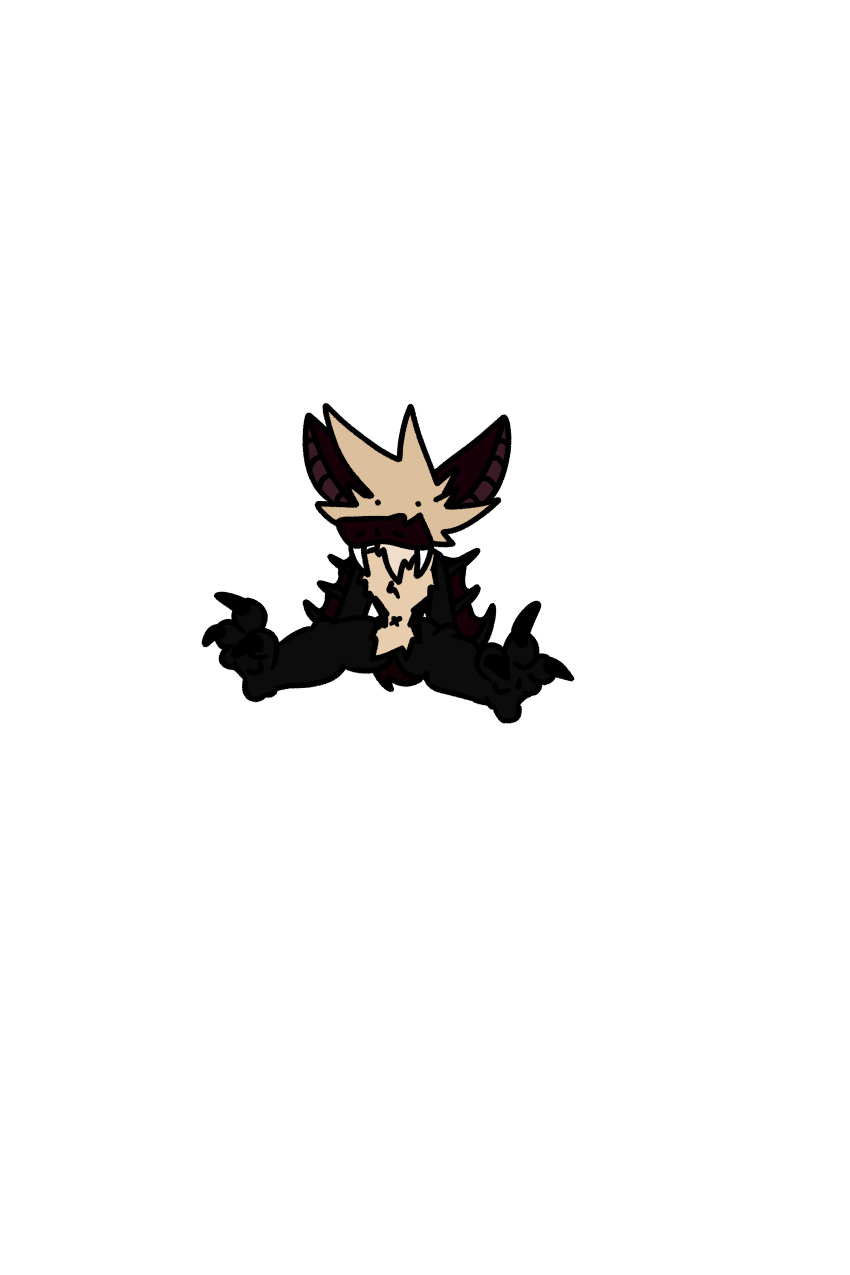 3_toes absurd_res anthro black_body blank_stare brown_body brown_fur chiropteran claws empty_eyes fangs feet fur hi_res male mammal sitting size_difference smaller_anthro smaller_male soles solo spanklet spanklet_chocoa toes wings