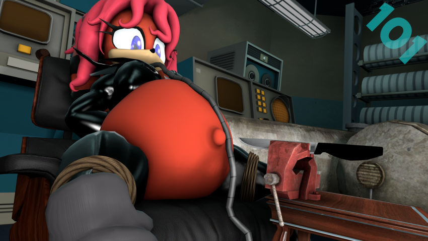 16:9 3d_(artwork) anthro archie_comics arms_tied bdsm belly belly_inflation big_belly bondage bound breasts clothed clothing digital_media_(artwork) echidna eulipotyphlan expansion female forced fur hair hi_res hose hose_in_mouth hose_inflation imminent_popping inflation legs_tied lien-da mammal monotreme navel onehundredandone outie outie_navel purple_eyes red_body red_fur red_hair sega solo solo_focus sonic_the_hedgehog_(archie) sonic_the_hedgehog_(comics) sonic_the_hedgehog_(series) source_filmmaker video_games widescreen