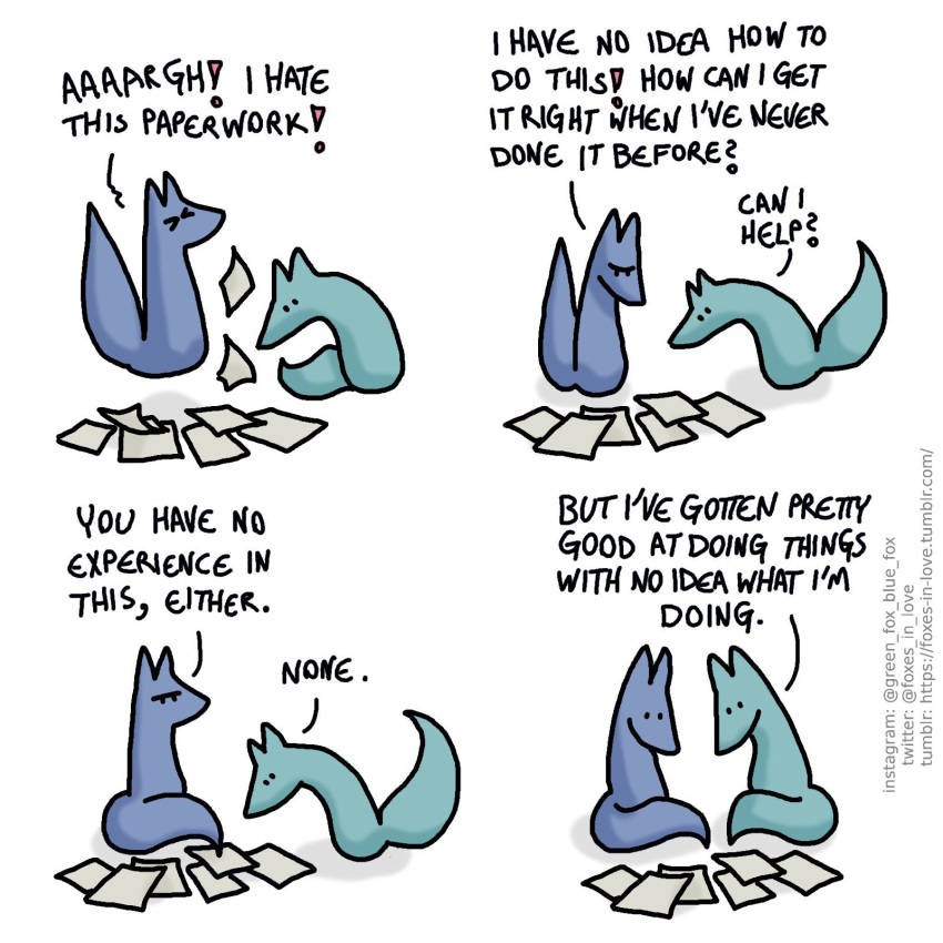1:1 blue_body blue_fox_(foxes_in_love) blue_fur blue_tail canid canine comic dialogue duo english_text feral fox foxes_in_love fur green_body green_fox_(foxes_in_love) green_fur green_tail hi_res male_(lore) mammal shadow simple_background text url
