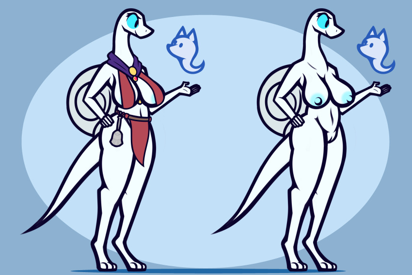 absurd_res anthro breasts busty_feral clothing elden_ring female feral gastropod ghost hi_res humanoid ikakins mollusk non-mammal_breasts reptile scalie snail snake solo spirit spirit_caller_snail_(elden_ring)