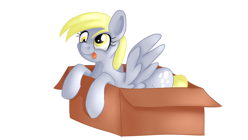 box container derpy_hooves_(mlp) equid equine female friendship_is_magic hasbro hi_res horse jbond mammal my_little_pony pegasus pony simple_background solo tongue tongue_out white_background wings
