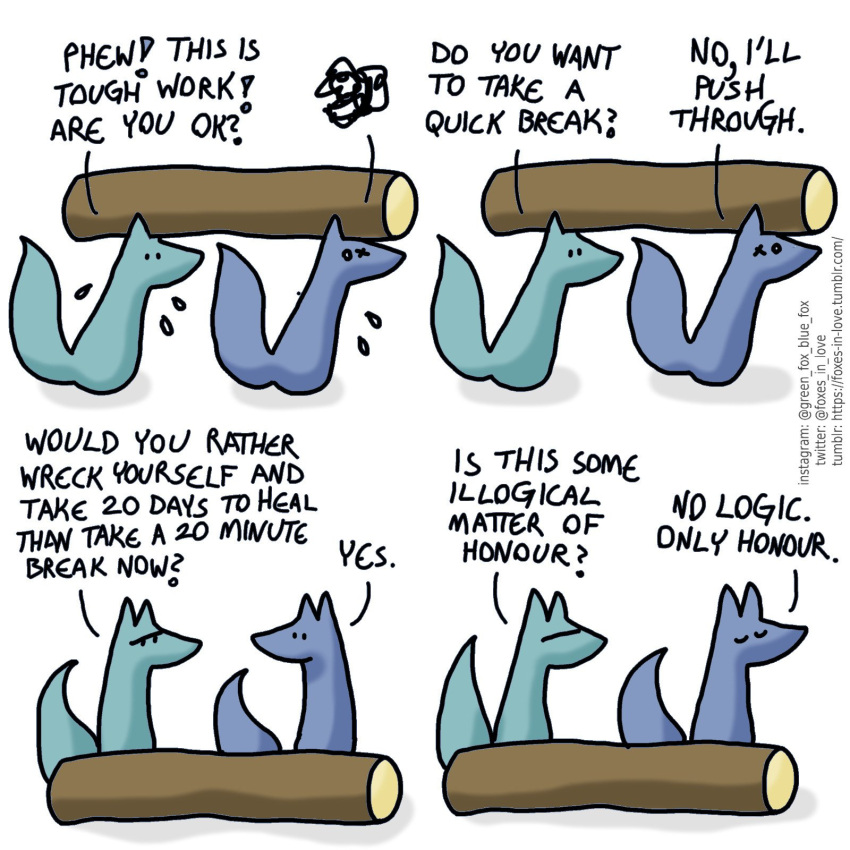 1:1 blue_body blue_fox_(foxes_in_love) blue_fur blue_tail canid canine comic dialogue duo english_text feral fox foxes_in_love fur green_body green_fox_(foxes_in_love) green_fur green_tail hi_res male_(lore) mammal shadow simple_background text url