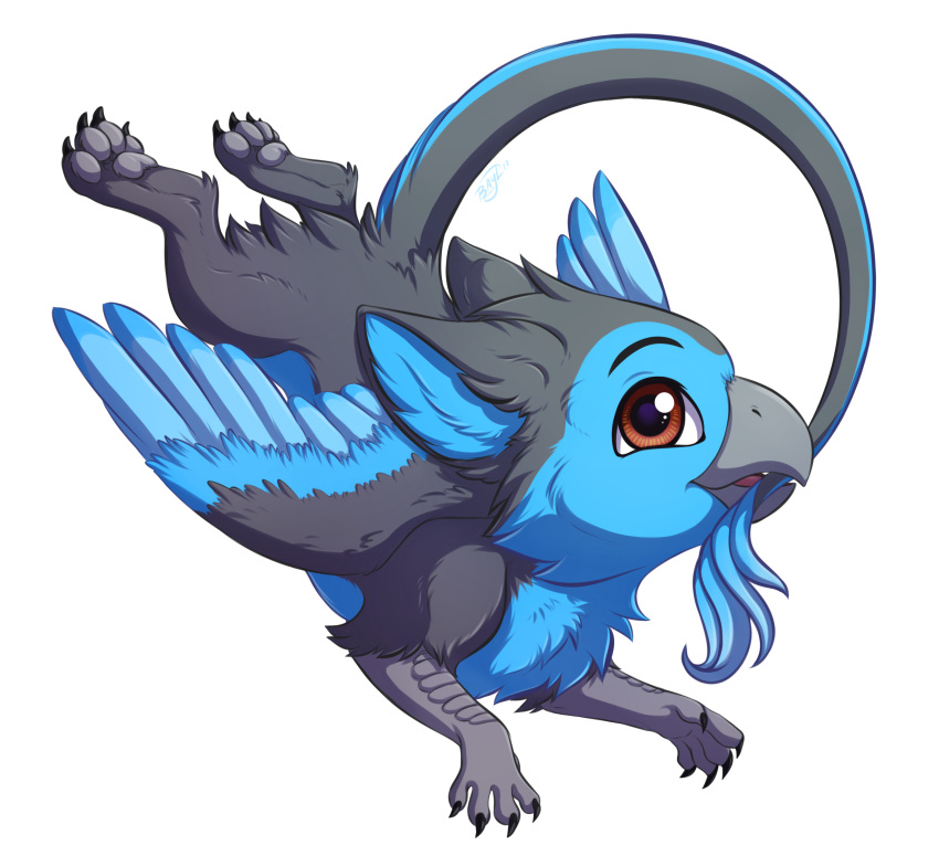absurd_res avian bayl beak chibi feathered_wings feathers feral gryphon hi_res male mythological_avian mythology pawpads paws solo talons unnamed_gryphon_(bateleurs) wings