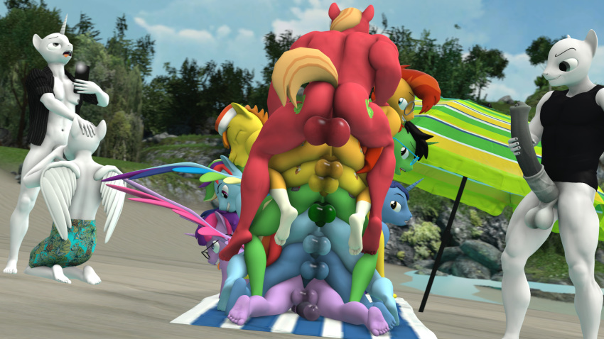16:9 3d_(artwork) anal anal_penetration animal_genitalia animal_penis anthro anthrofied backsack bald balls beach_towel big_macintosh_(mlp) big_penis cellphone crossgender cutie_mark digital_media_(artwork) earth_pony equid equine equine_penis erection eyewear father father_and_child father_and_son friendship_is_magic ftm_crossgender gangbang genitals glasses group group_sex hi_res horn horse incest_(lore) male male/male mammal mr._cake_(mlp) my_little_pony night_light_(mlp) oral parasol parent parent_and_child pegasus penetration penis phone pony rainbow_dash_(mlp) ray_cyber_tech_(artist) ray_cyber_tech_(character) sex smartphone son spread_wings sunburst_(mlp) towel tower_of_sex twilight_sparkle_(mlp) unicorn widescreen wing_boner wings
