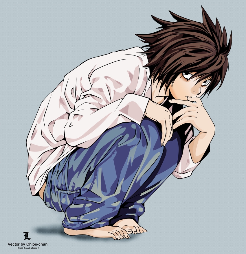 death_note l male signed vector