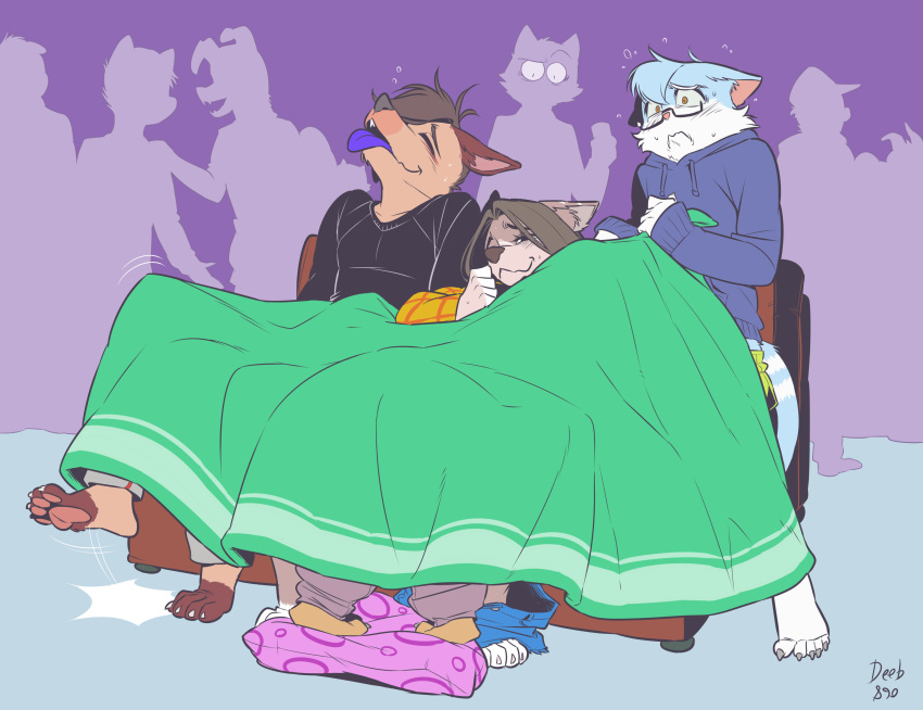 absurd_res anthro biped catnip_(khatnid) clothed clothing deeb890 fan_character felid feline felis fluffy fully_clothed group hi_res league_of_legends male mammal neck_tuft riot_games teemo_the_yiffer tuft video_games