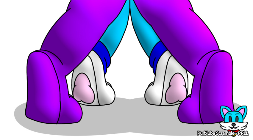 anthro blue_bery blue_body dragon duo felid feline leg_focus male male/male mammal off_screen purblube_scramble-prll purple_body purple_scram rear_view white_body