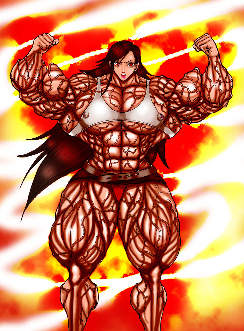 abs biceps extreme_muscles female final_fantasy flex hot miniskirt muscle muscles muscular muscular_female pose s20k00y sexy tanktop tifa tifa_lockhart veins