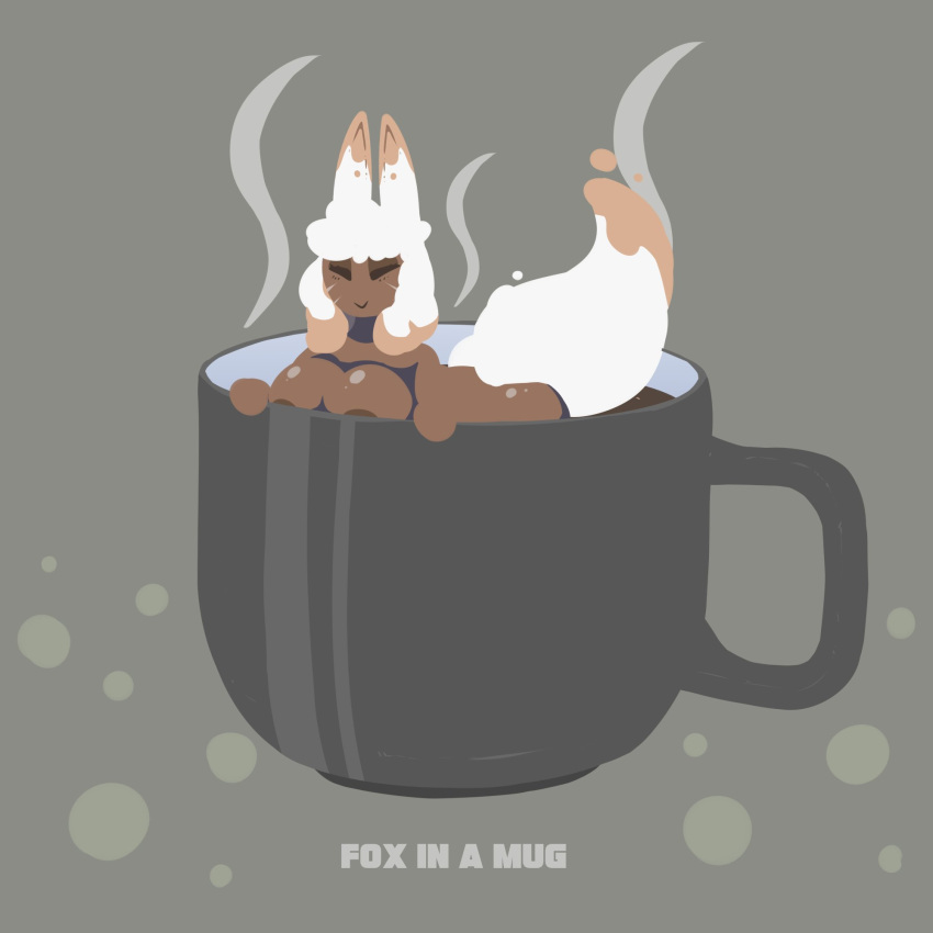 animal_humanoid areola beverage big_breasts breasts canid canid_humanoid canine canine_humanoid coffee coffee_cup coffee_mug conditional_dnp container cup eyes_closed female fox_humanoid hi_res humanoid lineless mammal mammal_humanoid mocca_(quin-nsfw) nipples quin-nsfw smile solo